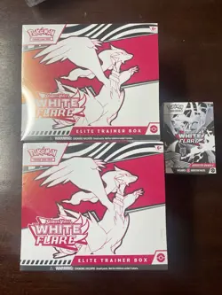 Pokemon TCG Factory Sealed 2 White Flare ETBs + White Flare Booster Bundle - Image 1
