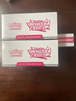 Pokemon TCG Factory Sealed 2 White Flare ETBs + White Flare Booster Bundle - Image 3