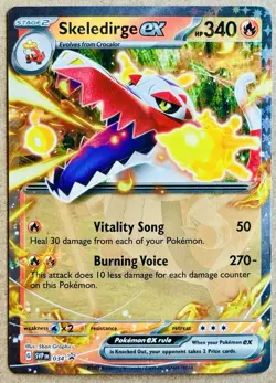 POKEMON SCARLET & VIOLET TCG SKELEDIRGE EX FA RARE HOLO BLACK STAR PROMO 034 NM - Image 1