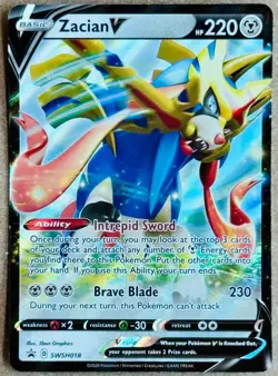 2020 POKEMON TCG SWSH ZACIAN V BLACK STAR PROMO ULTRA RARE HOLO SWSH018 NM+ - Image 1