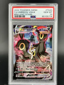Pokemon Umbreon VMAX Brilliant Stars Trainer Gallery Full Art #TG23 PSA 10 Gem - Image 1