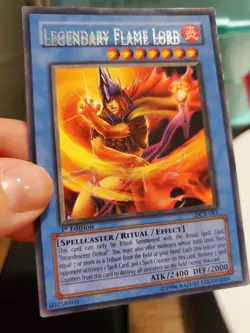 Misprinted Yugioh Legendary Flame Lord - DCR-081 - Super Rare - 1st Edition LP - Image 1