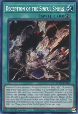 Yugioh Deception of the Sinful Spoils ROTA-EN055 Secret Rare 1st Ed NM - Image 1