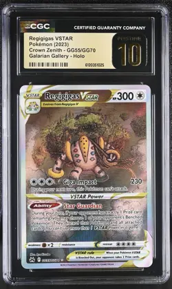 Regigigas VSTAR GG55/GG70 Crown Zenith: Galarian Gallery Holo CGC PRISTINE 10🔥 - Image 1