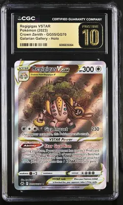 Regigigas VSTAR GG55/GG70 Crown Zenith: Galarian Gallery Holo - CGC 10 Pristine - Image 1