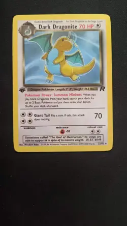 Dark Dragonite 22/82 Rare 1st Edition Team Rocket Set Pokemon Card - Image 1