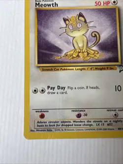 Pokemon TCG Meowth Base Set 2 Unlimited Common Card 80/130 - Image 5