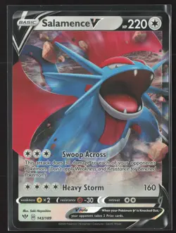 Salamence V Ultra Rare SWSH03: Darkness Ablaze 143/189 NM Pokemon Card - Image 1