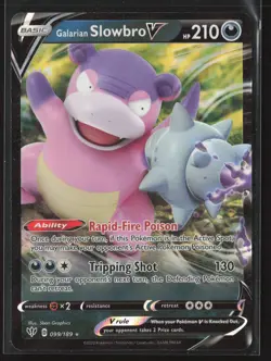 Galarian Slowbro V Ultra Rare SWSH03: Darkness Ablaze 099/189 NM Pokemon Card - Image 1