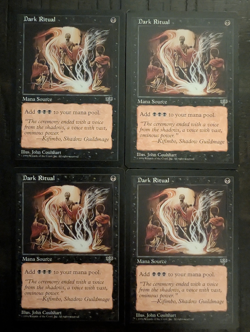 MTG Dark Ritual x4 – Mirage – Lot of 4 Vintage Magic The Gathering Cards – LP - Image 1