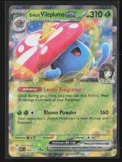 Erika's Vileplume ex Double Rare ME: Ascended Heroes 003/217 NM Pokemon Card - Image 1
