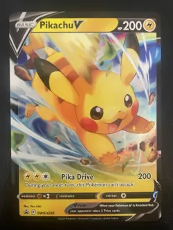 Pikachu V SWSH285 Sword & Shield Black Star Promo Pokemon Card - Image 1