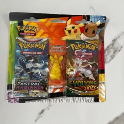 ⭐ Pokemon Back to School Pikachu Eraser 2 Pack Blister Evolving Skies | New ✅ - Image 1