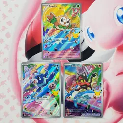 Rowlett 043 + Litten 044 + Popplio 045 - First Partner Pokemon Cards - #L125 - Image 1