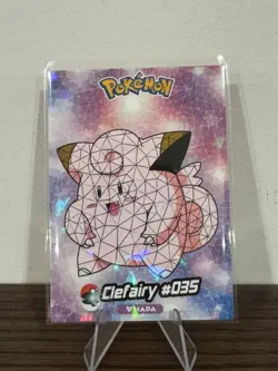 2025 POKEMON STAINED GLASS Crystal Card #035 CLEFAIRY Kanto Peru Foil - Image 1