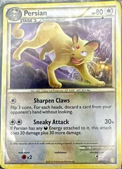 Persian 27/123 Rare HeartGold & SoulSilver Pokemon Lightly Played - Image 1
