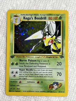 2000 Pokemon Gym Challenge Koga’s Beedrill 1st Edition Holo 9/132 Free Shipping - Image 1