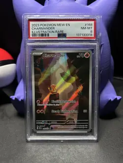 2023 Pokemon 151 Charmander 168 PSA 8 Illustration Rare NM-MT - Image 1