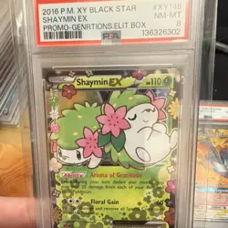 Pokemon Shaymin EX Black Star Promo Holo PSA 8 Generations XY148 2016 - Image 1