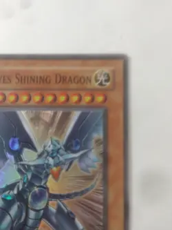 Rare Blue Eyes Shining Dragon MOV-EN001 Limited Edition YuGiOh Foil 1996 Crease - Image 4