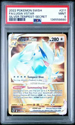 Pokemon Lugia VSTAR (Secret) 211/195 Swsh12: Silver Tempest Holo PSA 9 - Image 1