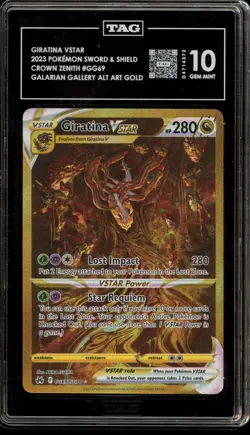 Pokemon Giratina VSTAR Crown Zenith Secret Rare Full Art #GG69 TAG 10 Gem Mint - Image 1