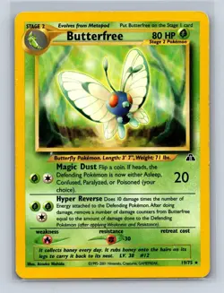 BUTTERFREE 19/75 R NEO DISCOVERY POKEMON UNLIMITED HP - Image 1