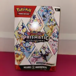 Sealed Pokemon TCG Prismatic Evolutions Booster Bundle Box 6 Packs Small Dent - Image 1