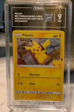 PIKACHU 2021 Pokemon #25/25 TAG 9 MINT Mcdonald's PROMO HOLO RARE - Image 1