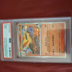 Pokemon Ethan's Typhlosion Destined Rivals STAFF Prerelease Holo Rare #034 PSA 9 - Image 1