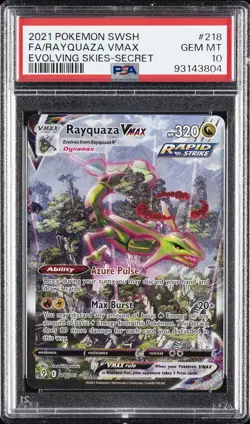 2021 POKEMON SWORD & SHIELD EVOLVING SKIES SECRET FULL ART/RAYQUAZA VMAX PSA 10 - Image 1