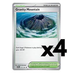 4x Gravity Mountain - 177/191 - SV08: Surging Sparks (SSP) Pokemon Playset x4 - Image 1