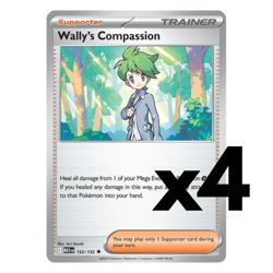 4x Wally's Compassion - 132/132 - ME01: Mega Evolution Pokemon Playset x4 - Image 1