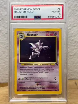 PSA 8 Fossil Haunter Holo 6/62 Pokemon - Image 1