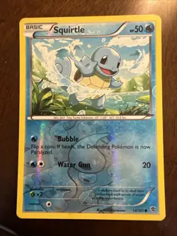 2013 Squirtle Pokemon Reverse Holographic 14/101 V LP - Image 1