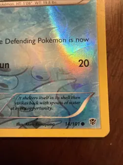 2013 Squirtle Pokemon Reverse Holographic 14/101 V LP - Image 4
