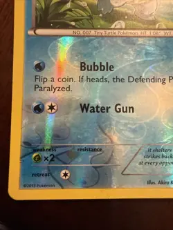 2013 Squirtle Pokemon Reverse Holographic 14/101 V LP - Image 5