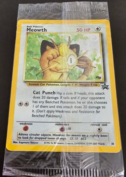 Pokemon TCG Vintage FACTORY SEALED Meowth Black Star Promo #10 Rare-Holo-SWIRL - Image 2