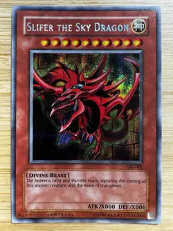 Yu-Gi-Oh Egyptian God Card Set (Slifer, Obelisk, Ra) GBI Secret Rare LP/NM - Image 2