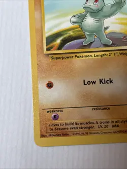 Pokemon TCG Machop Base Set 52/102 Unlimited Common Card WOTC Played LP - Image 5