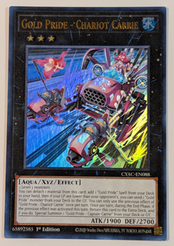 Yugioh TCG - 1x Gold Pride Chariot Carrie - CYAC-EN088 - NM - 1st - Ultra Rare - Image 1