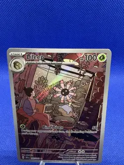 Pokemon TCG Lileep Full Art Illustration Rare Holo Stellar Crown 145/142 Card NM - Image 3