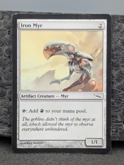 LP - Iron Myr - Mirrodin - Magic The Gathering Lightly Played English MTG - Image 1