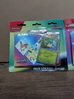 Pokemon TCG Prismatic Evolutions Tech Sticker Collection Set Lot Of 3 Sealed New - Image 2