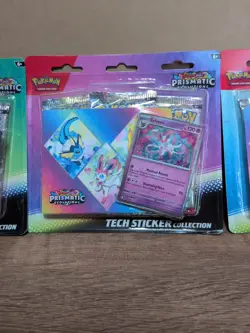 Pokemon TCG Prismatic Evolutions Tech Sticker Collection Set Lot Of 3 Sealed New - Image 3
