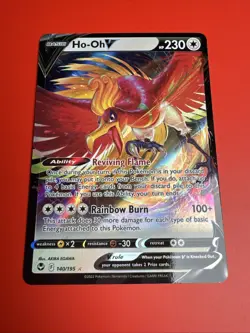 Pokemon Ho-Oh V 140/195 Silver Tempest Ultra Rare Full Art Holo Basic 2022 C - Image 1
