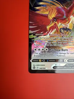 Pokemon Ho-Oh V 140/195 Silver Tempest Ultra Rare Full Art Holo Basic 2022 C - Image 2