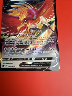 Pokemon Ho-Oh V 140/195 Silver Tempest Ultra Rare Full Art Holo Basic 2022 C - Image 3