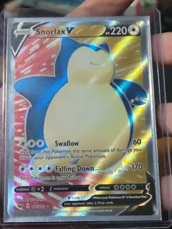 Pokemon TCG Snorlax V Sword & Shield Base Set 197/202 Holo Full Art - Image 1