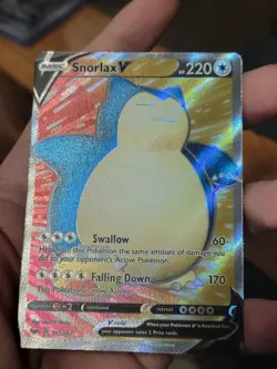 Pokemon TCG Snorlax V Sword & Shield Base Set 197/202 Holo Full Art - Image 3